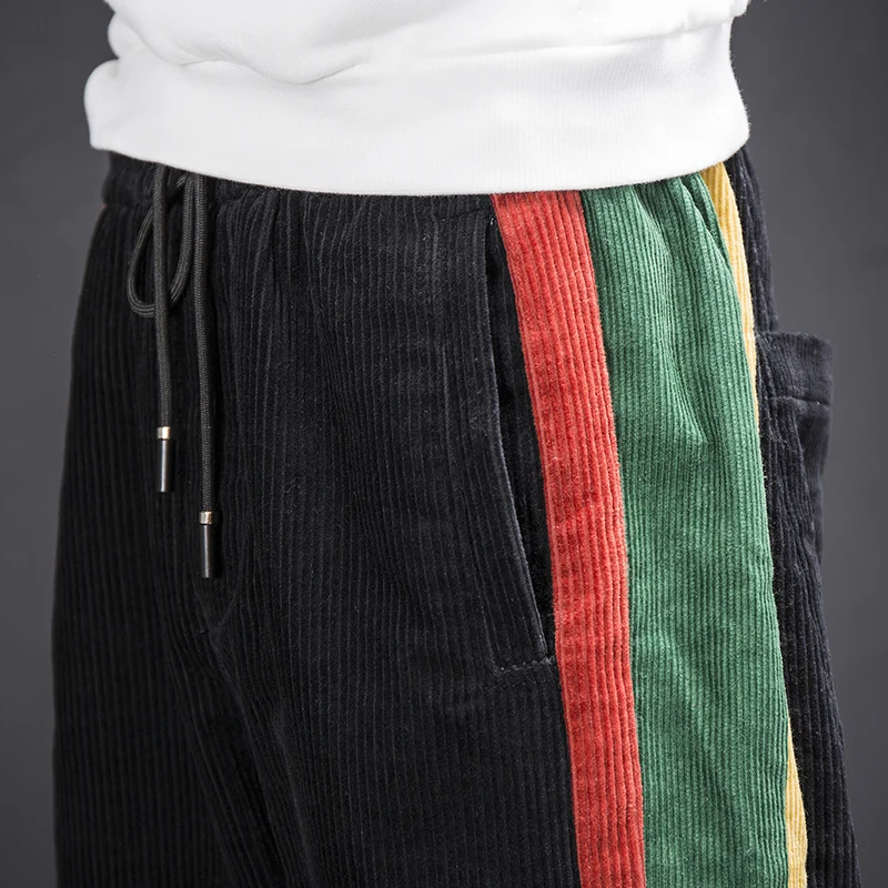 Зимние мужские лоскутные Плотные шаровары свободные повседневные Большие