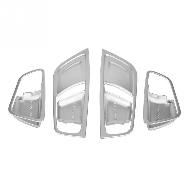 Matte Silver 4 шт. внутренняя дверная ручка модификационная Рамка для hyundai Encino Kauai Kona- SUV серебро хром/углеродное волокно - Название цвета: Matte Silver