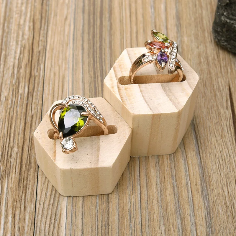 

Lot of 2 Wood Ring Display Holder Ring Display Stand Wood Jewelry Holder Wood Jewellery Display Holder