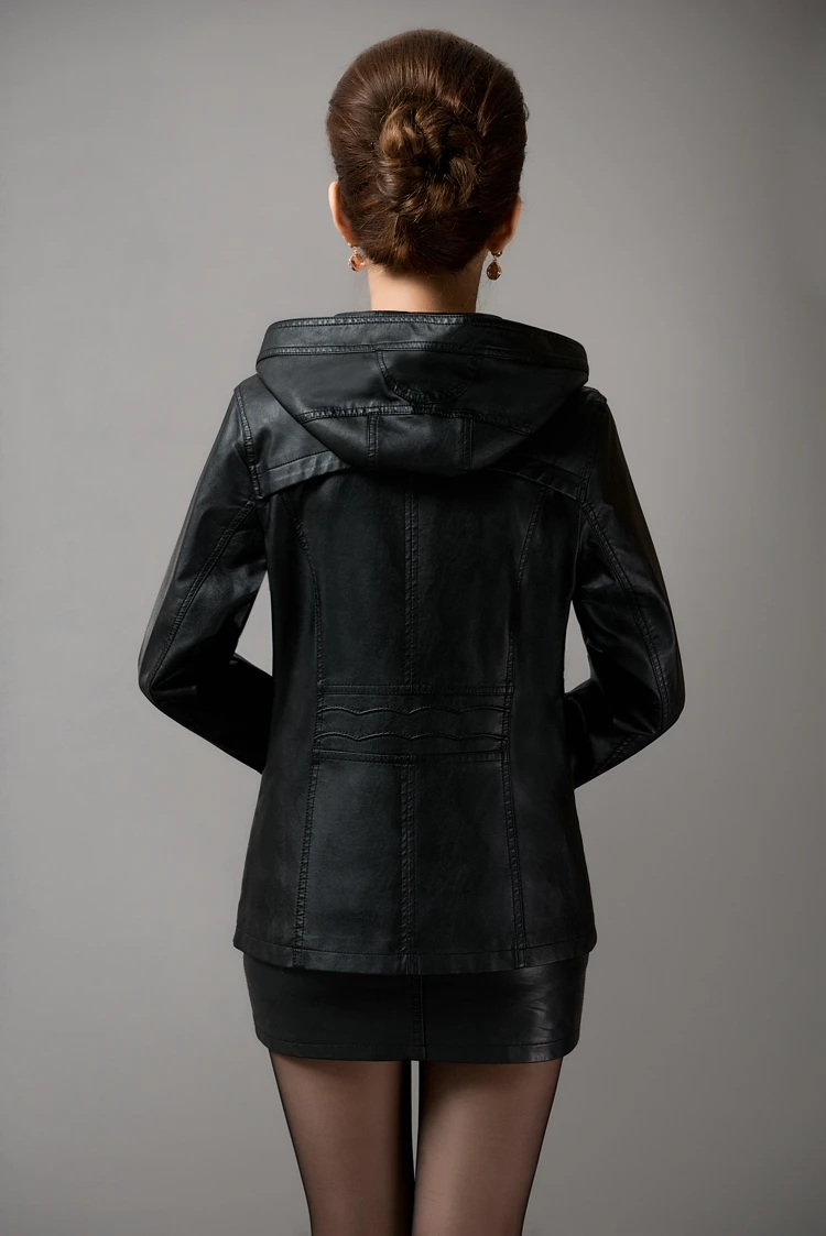 2017 New Leather Jackets Women Autumn Winter Full Hoodies Slim Windproof Outwear Motorcycle Plus Size L-5XL H284 | Женская одежда