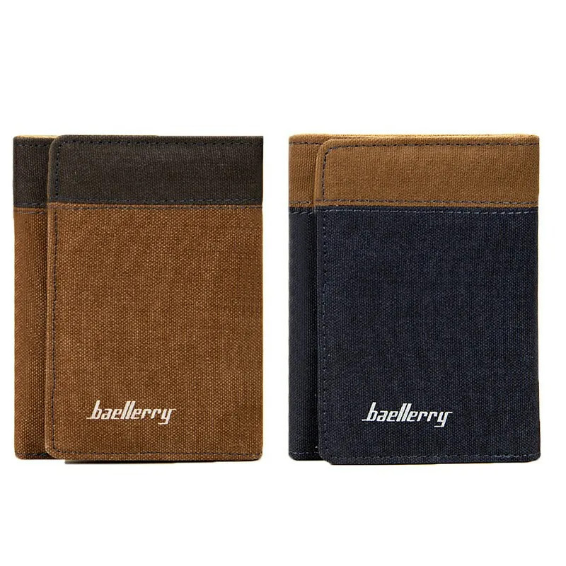 Холщовый кошелек для мужчин простой Повседневный стиль Короткий Мужской