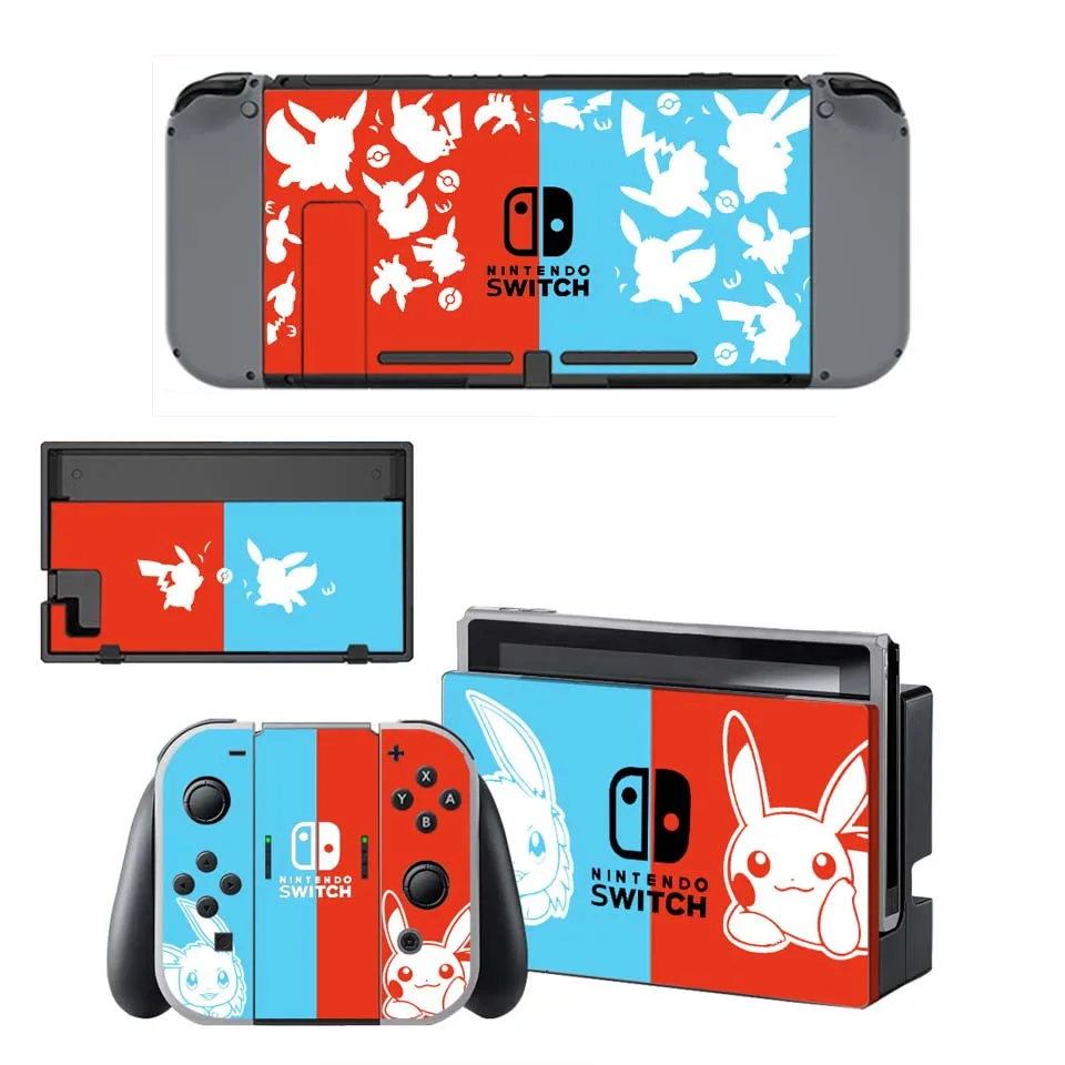 Nintend Switch Console+ Joy-Con Controller Vinyl Skin Sticker Set for Pokemom Protective Skins for NS Switch