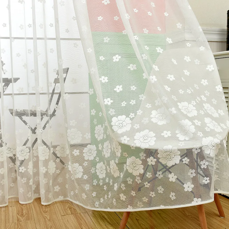 Дизайнерские тюлевые оконные занавески 2018 года для гостиной из белой вуали кухни