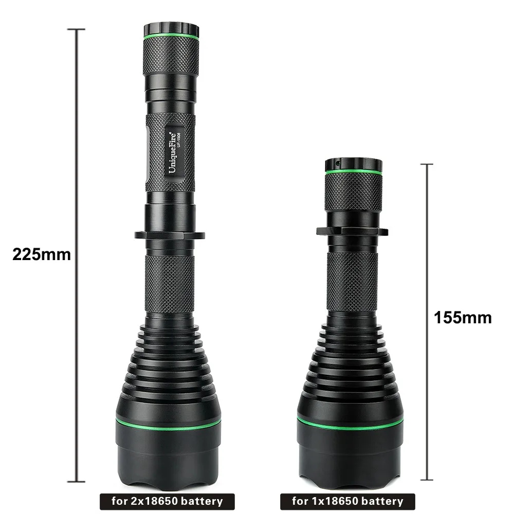 UniqueFire 1508 T50 XRE(зеленый/красный/белый) светодиодный фонарик 3 режима фокусируемая головка Масштабирование Coyote Охота факел Лампа