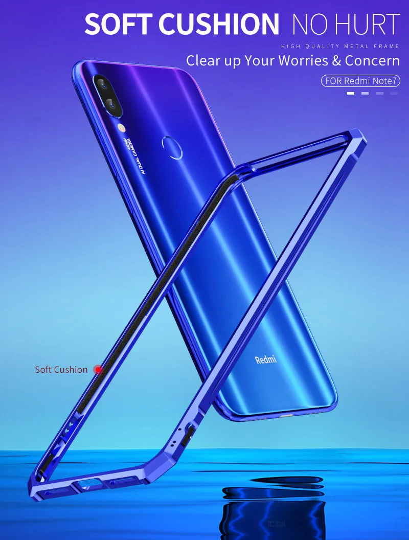 Роскошный металлический бампер для Xiaomi redmi Note 7 Чехол с боковой алюминиевой рамкой чехол для телефона для Xiaomi redmi Note 7 Note7 чехол