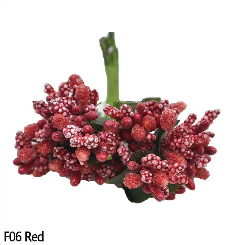 F06 36/72/144P 2 см мини искусственного жемчуга Берри тычинки цветы из шелка, украшение для свадьбы, дома, украшения DIY ВЕНОК букет Пестик в форме искусственных цветов - Цвет: F06