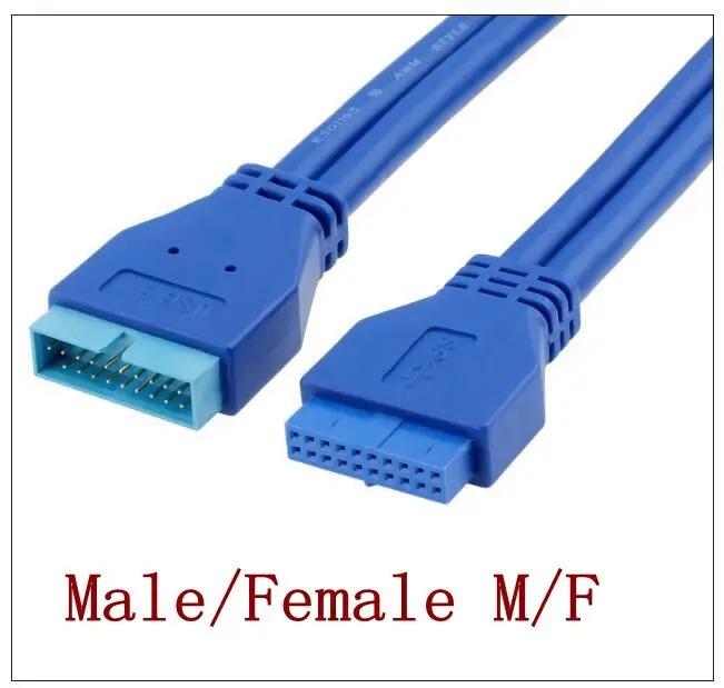 

50cm USB 3.0 20pin Male to Female Motherboard Mainboard 20 pin Male to Male M/M Header Adapter Cable extension cable 50cm 0.5m