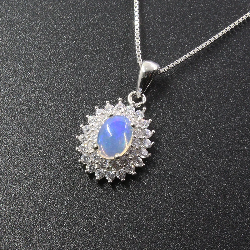 Классическая фотография для свадьбы синяя реальное серебро 925 пробы опал