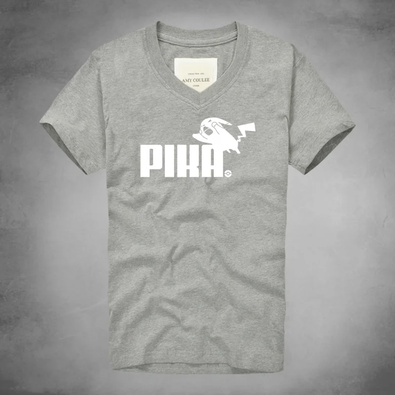 Японская футболка с героем комикса для мужчин забавным принтом Покемон Camisetas