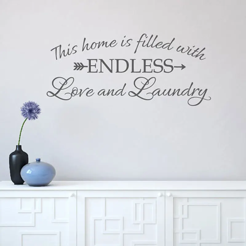 

Love and Laundry Endless Wall Sticker Vinyl Quotes Home Decal Bedroom Decor Creative Removable Wall Decal