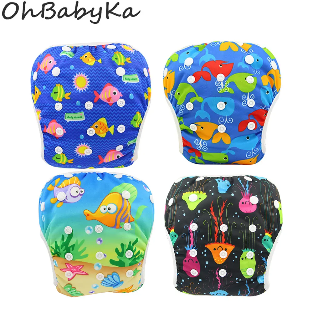 Ohbabyka плавающие подгузники многоразовые детский купальный костюм моющийся купальный подгузник унисекс Единорог регулируемая одежда для плавания для маленьких мальчиков и девочек
