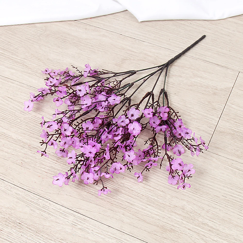 Purple Hoomall, 1 шт., искусственные цветы, детские, дышащие, Гипсофилы, поддельные букеты для DIY, свадебные украшения, домашний искусственный букет ветка с цветами - Цвет: Purple