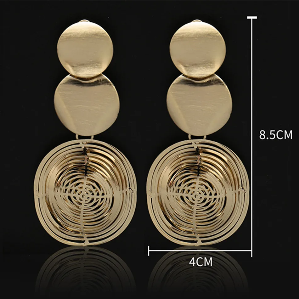 Женские серьги капельки ZuoDi медные золотого цвета с геометрическим