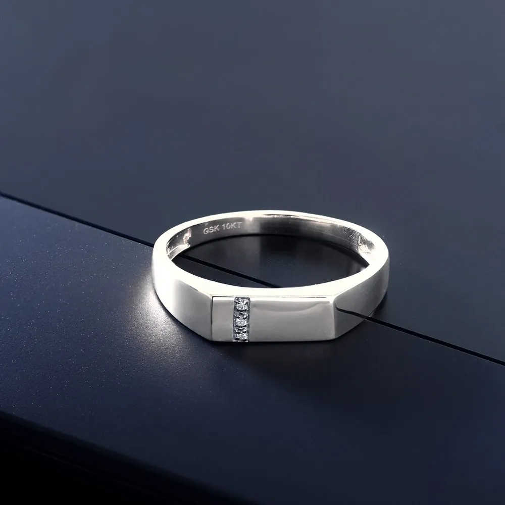 Драгоценный Камень Королевский мужской 10 к твердое белое золото кольцо