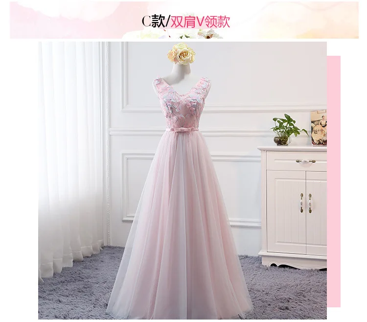 Fashion Lace Long Pink Bridesmaid Dresses Female 2019 Wedding Guest Dress Sleeves Formal Occasion Vestidos Color | Свадьбы и