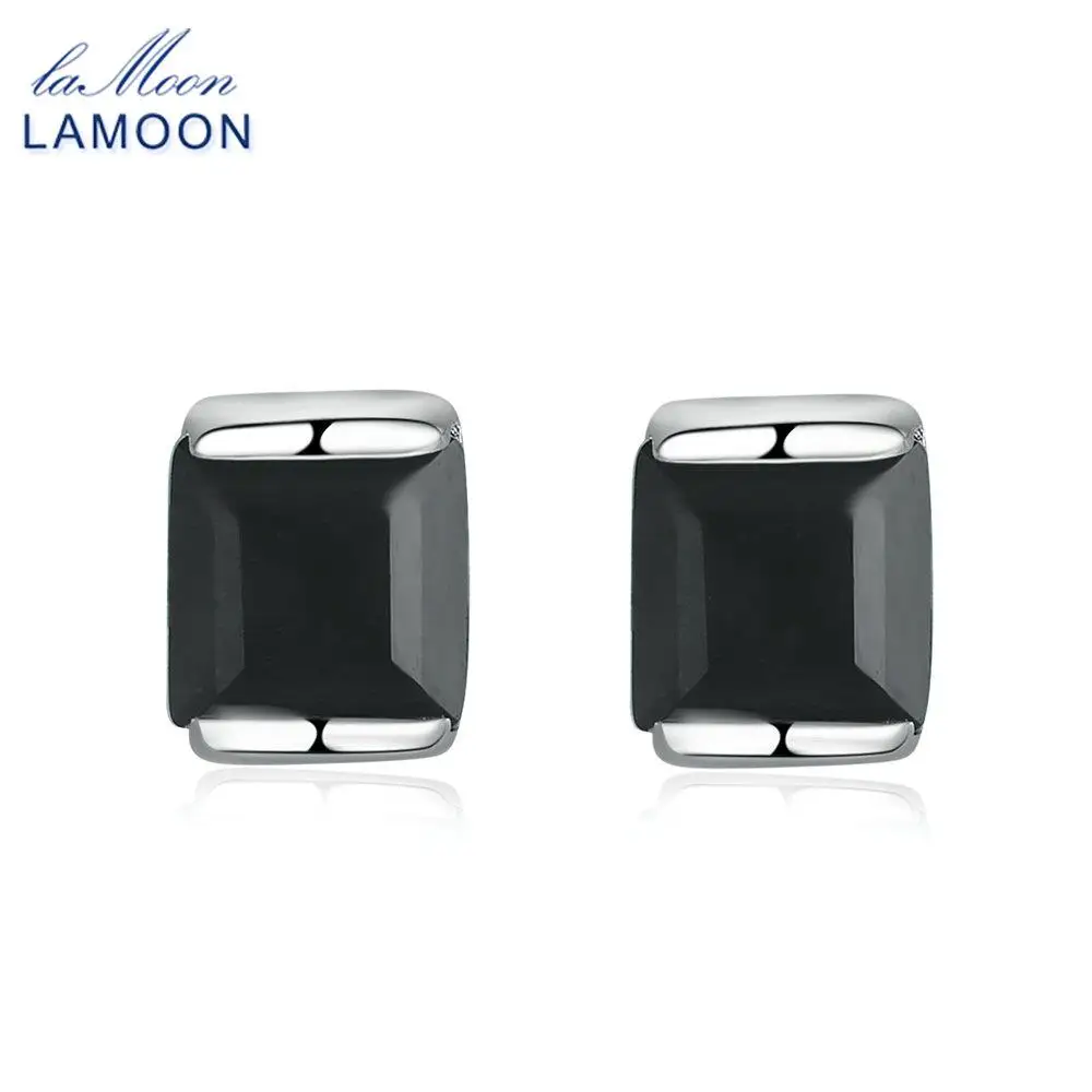 Ламон 4 мм 0 6x2 ct натуральный черный халцедон серебро 925 пробы простые серьги