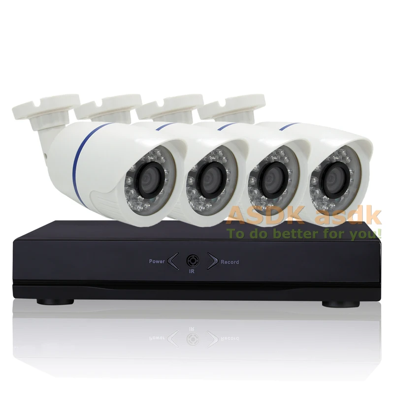 4CH 1080P CCTV AHD камера система комплект 60 футов кабель HD 4 канала 1080N DVR 4 шт. 2.0MP Водонепроницаемая камера безопасности камеры наблюдения