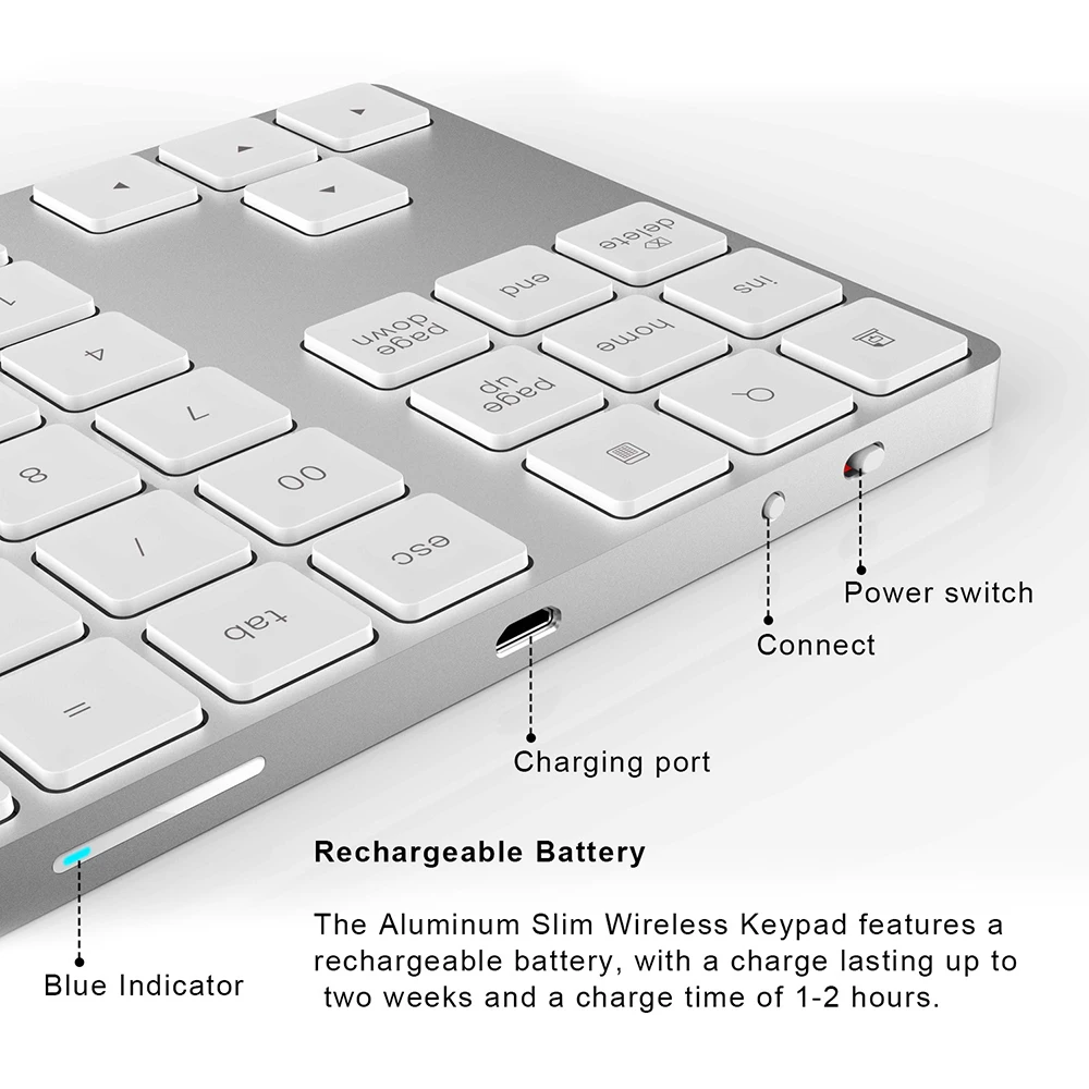 New Numeric Keypad Portable Wireless Bluetooth Number Pad Keyboard 2019 for Mac Laptops PC Black Grey | Компьютеры и офис