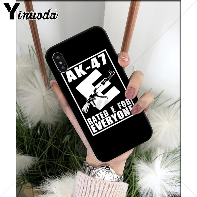 A8 Yinuoda AK47 пистолет ТПУ Мягкий силиконовый чехол для телефона чехол для iPhone X XS MAX 6 6s 7 7plus 8 8Plus 5 5S SE XR - Цвет: A8
