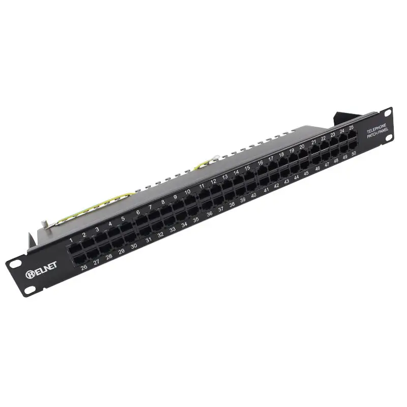 BELNET 1U 19 дюймов 50 портов RJ11 телефонная коммутационная панель Rackmount Cat3 голосовая