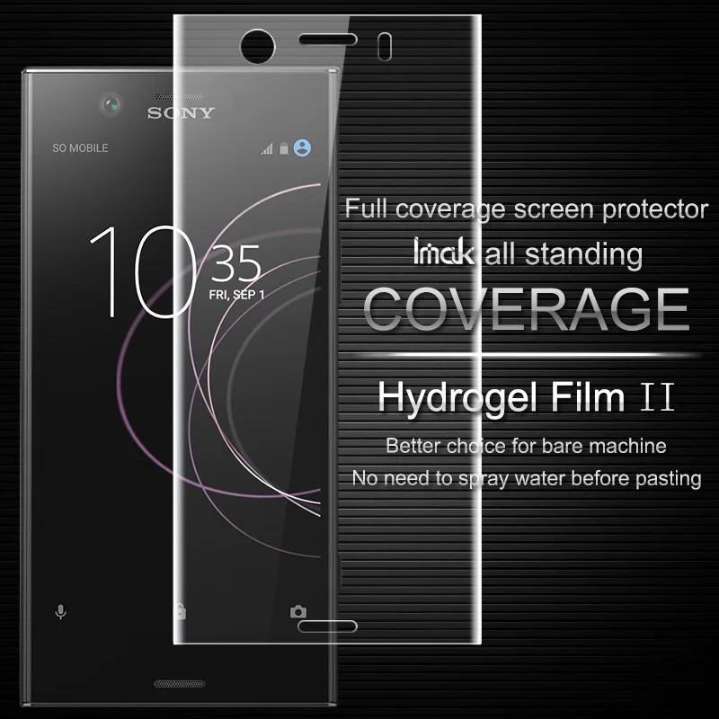 front screen Для sony Xperia XZ1 компактная Защитная пленка для экрана IMAK Передняя Задняя полное покрытие гидрогель II Защитная пленка для XZ1 Compact не стекло - Цвет: front screen