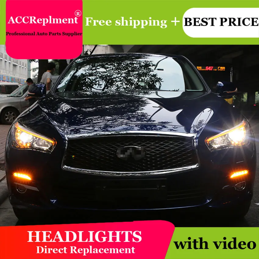 Автомобильный Стайлинг для Infiniti Q50 фары ангельские глазки- для Infiniti Q50 светодиодный свет бар Q5 bi xenon объектива светодиодный лампы