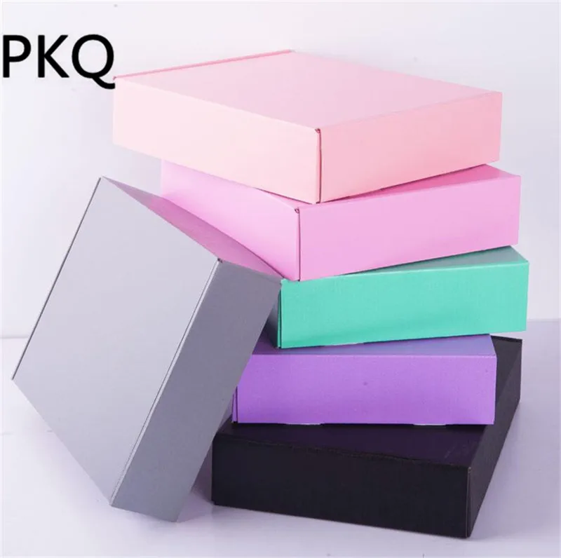 

10pcs Colorful Corrugated Box Kraft Paper Mailing Box Small Cosmetic/Present Packaging Box Cardboard Gift Box Carton 15x15x5cm