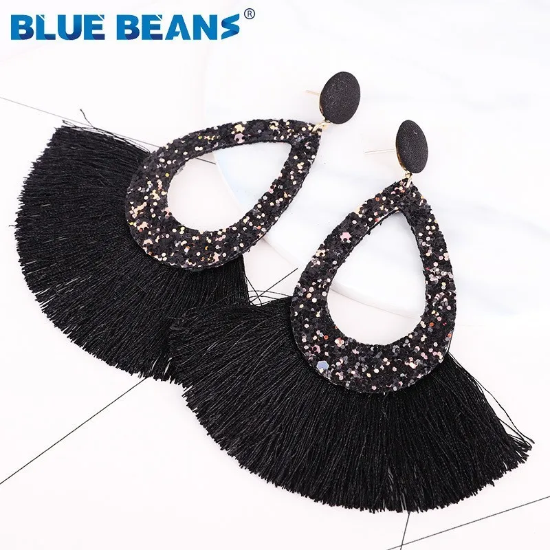 3 Серьги с кисточками, Сияющий Модный, для женщин, Boho, капля воды, серьги, ручная работа, большая капля, Висячие круглые ювелирные изделия, вечерние, подарок - Окраска металла: 3
