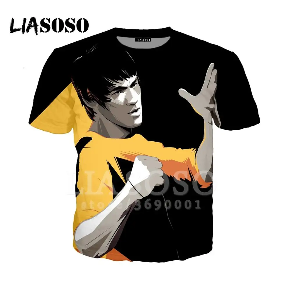 LIASOSO/новая футболка, 3D принт, унисекс, дизайн, Брюс Ли Конг фу, Китай, хорошее качество, круглый вырез, крутые хип-хоп повседневные футболки, топы, A163 - Цвет: 14