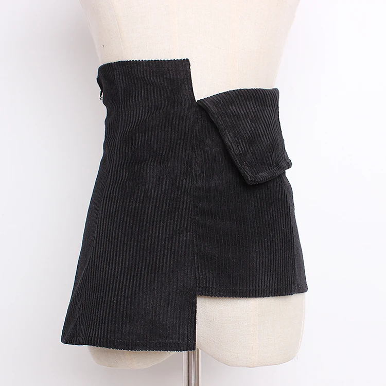 

Women's runway fashion autumn winter corduroy rivet Cummerbunds female Dress Corsets Waistband Belts decoration wide belt R1355
