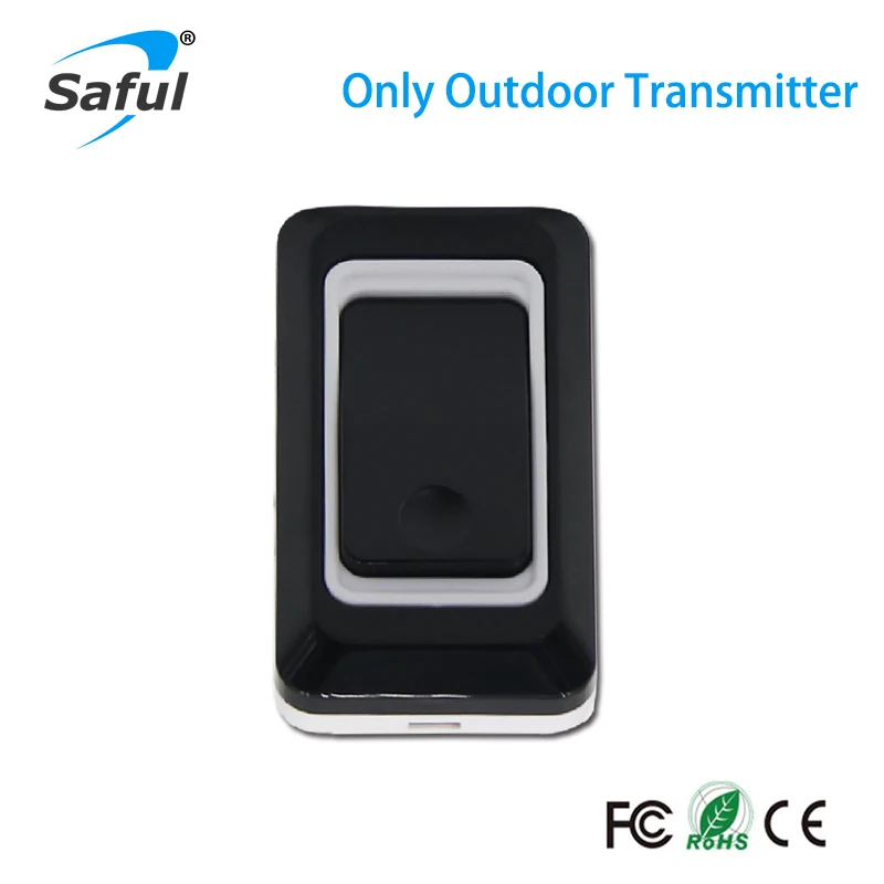 Водонепроницаемый дверной звонок Saful черный/белый сенсорный передатчик с