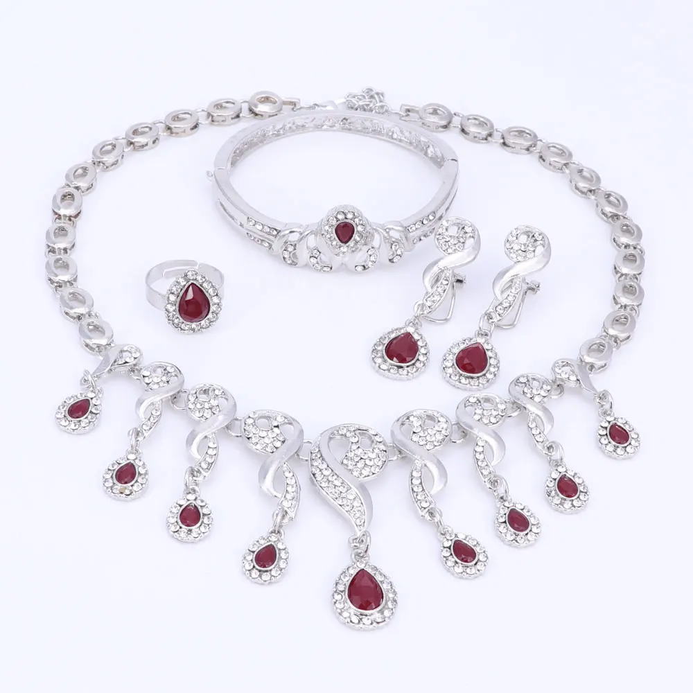 Кристалл африканские бусы Ювелирные наборы для женщин платье Аксессуары