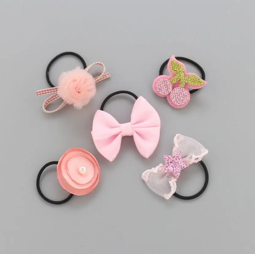 Милые Мультяшные эластичные резинки для волос маленьких девочек детские с