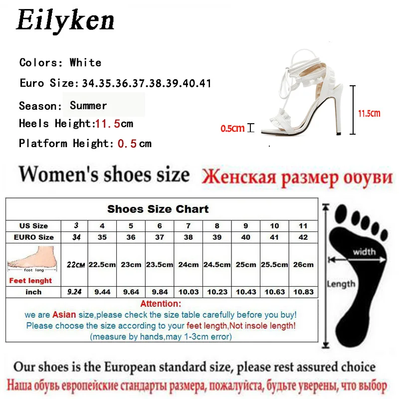 Eilyken/босоножки на высоком каблуке с перекрестной шнуровкой и цветочным принтом; женские туфли-лодочки; летние туфли на тонком каблуке со шнуровкой и рюшами; модные туфли с помпонами; de femme