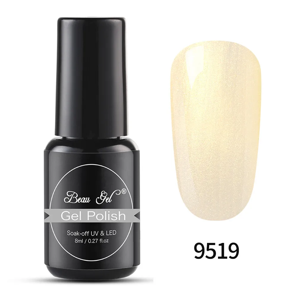 BKJ9519 Beau Gel 8ml Shell Mermaid UV Gel Varnish Pearl Shell UV LED Gel Polish Semi Permanent Hybrid Varnish Soak Off Gel Nail Polish - Цвет: BKJ9519