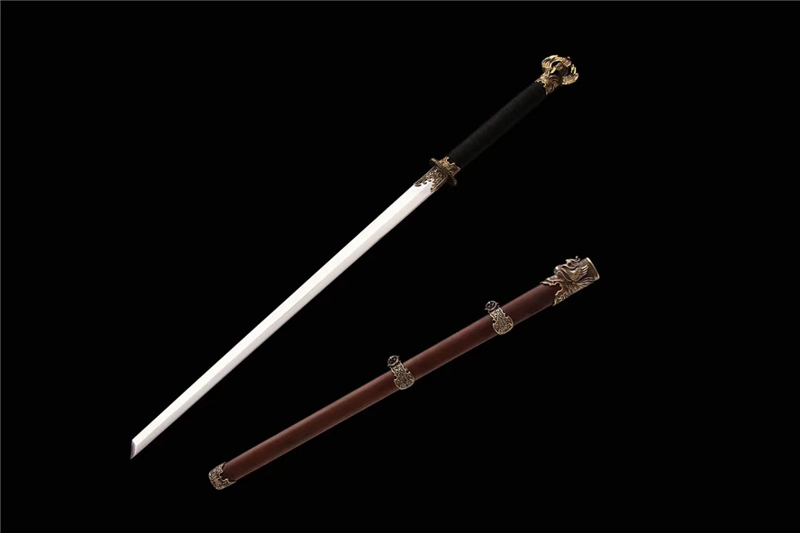 Китайский меч Tang Battle Jian из качественной стали T10 с закалкой в глине и острым лезвием, готовый к использованию.