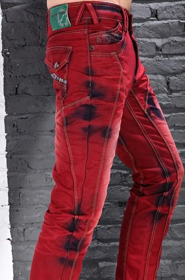 Wholesale Fashion Brand Red Color Jeans 