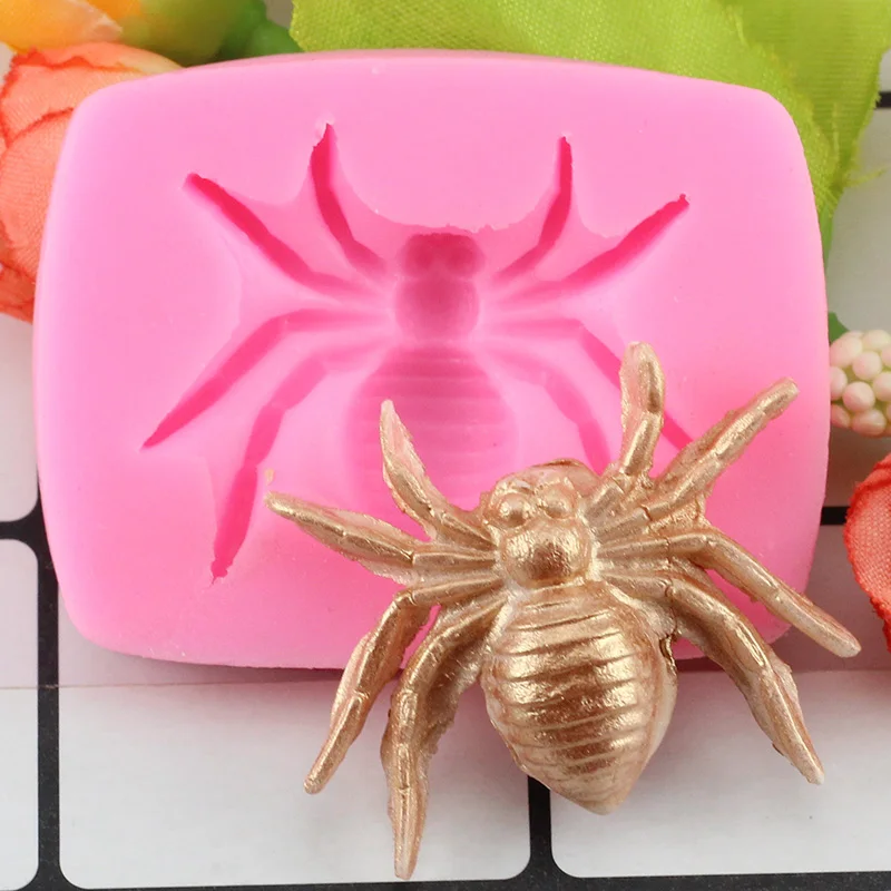 3D Sugarcraft Хэллоуин летучая мышь паук палец мозговой Жук формы силиконовые формы помадка шоколадный торт украшения формы для выпечки