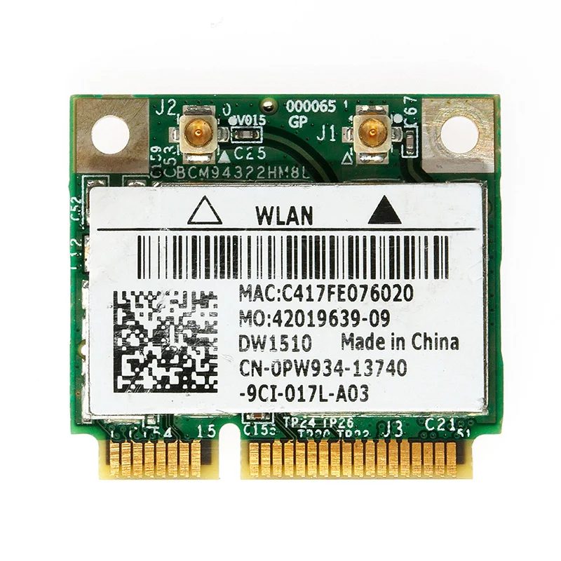 Мини PCI E BCM94322HM8L DW1510 Двухдиапазонная 300M беспроводная карта для DELL E4200 E5500|Сетевые