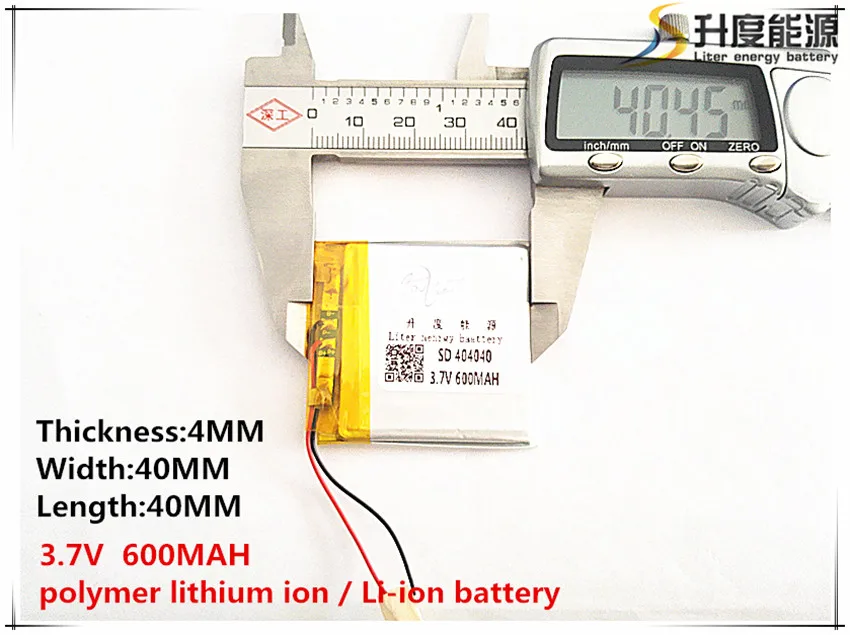 

10pcs/lot 3.7V 600mAh 404040 Lithium Polymer Li-Po li ion Rechargeable Battery cells For Mp3 MP4 MP5