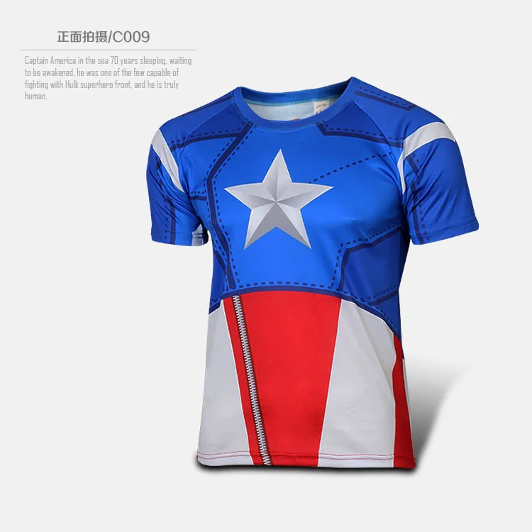 captain America Marvel Америка Super Hero Велосипеды Джерси с человеком-пауком, Бэтменом и Суперменом Железный человек Вспышка человек детей и детская Велосипеды футболка - Цвет: captain America