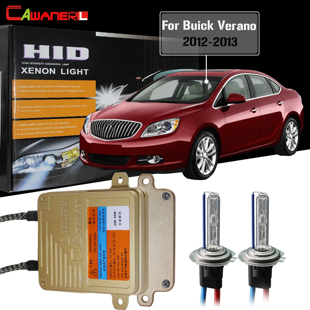 

Cawanerl 55W Car No Error Ballast Bulb HID Xenon Kit AC Headlight High Beam 3000K 4300K 6000K 8000K For Buick Verano 2012-2013