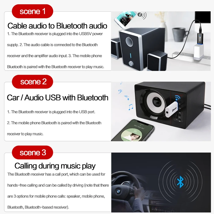 Bluetooth 5 0 Аудио приемник стерео USB адаптер беспроводной bluetooth DIY 3 мм аудио AUX динамик