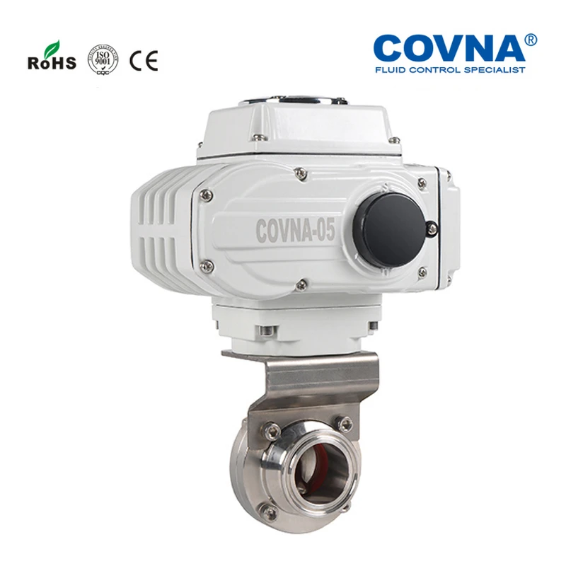 DN80 санитарный Электрический зажим клапан-бабочка на Выкл клапан из нержавеющей