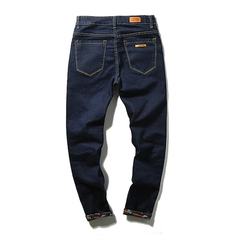Джинсы Мужчины 2016 Осень Простой Черный/Синий Узкие Стрейч джинсы Большие Высокие