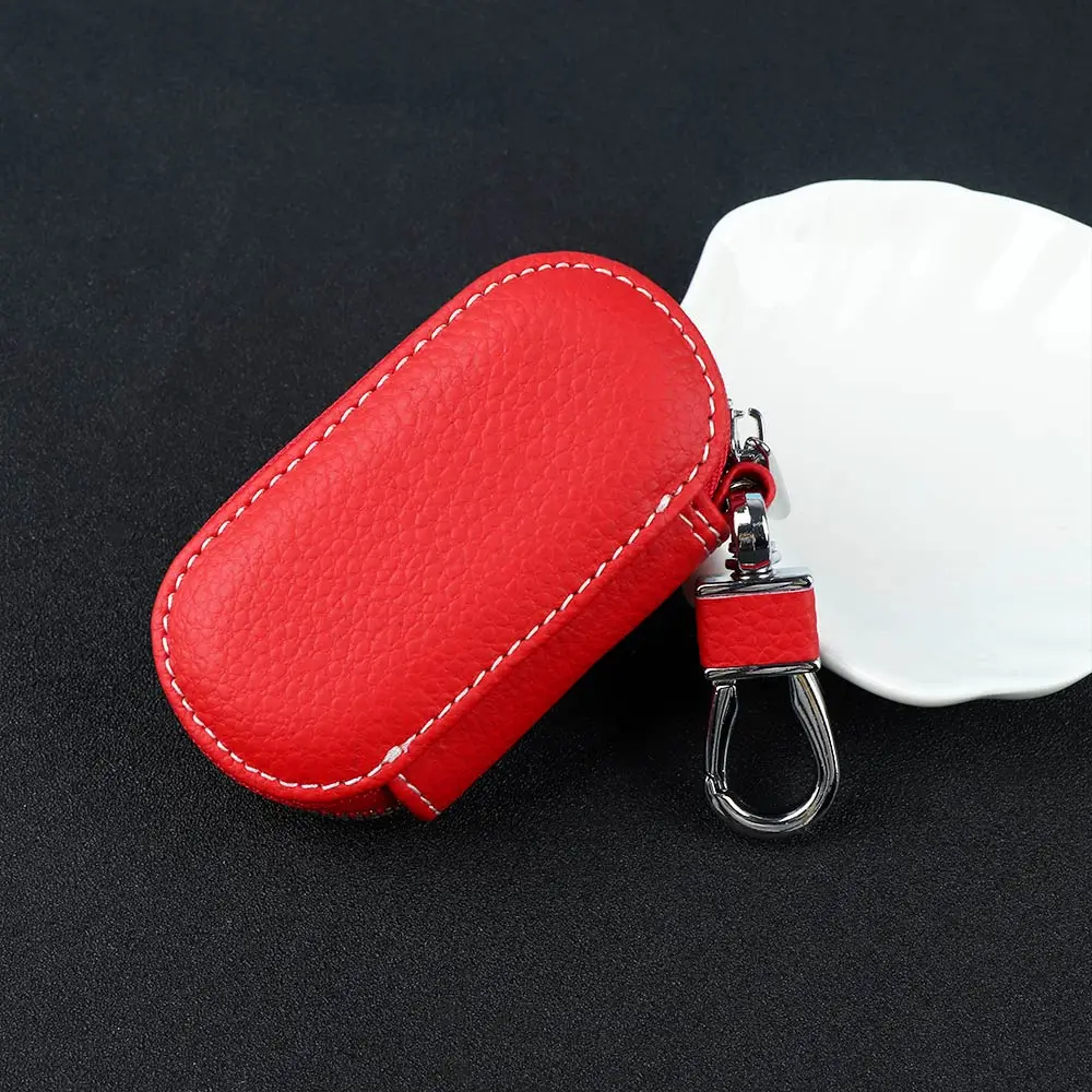 red Лидер продаж унисекс кожа человек Key Holder Организатор для женщин брелок чехлы для мангала кейс на молнии сумка ключи женские кошельки - Цвет: red