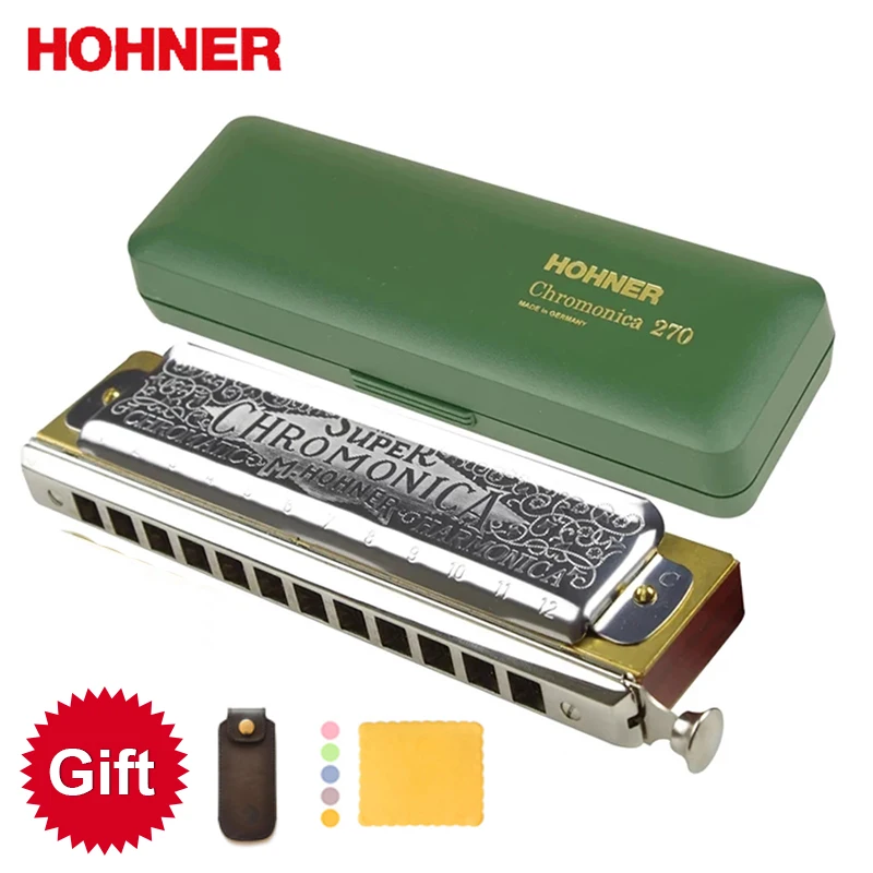 Hohner 270 Хроматическая губная гармоника супер хромоника 12 отверстий арфа рот орган Ключ C Музыкальные инструменты перламутровый гребень латунь камыша