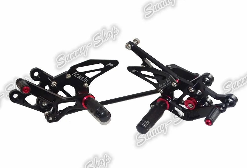Регулируемый задний райдер Rearset отдых Peg педаль черный для 2006 2015 2014 2013 2012 2011 2010 2008