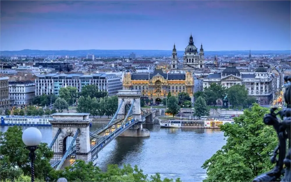 Здание Budapest Hungary городской мост 4 размера украшение для дома холст печать