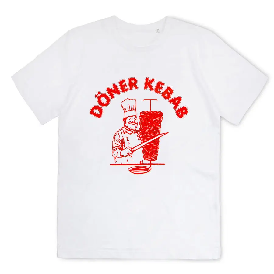 Летняя футболка Homme - Doner Kebab с логотипом amusant nourriture blog mode paris france rap круглым вырезом